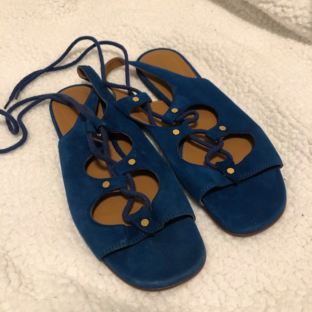 Chloé Blue Suede Gladiator Sandals
